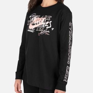 NWT “The Nike Tee” Long Sleeve Graphic Shirt size S women’s/juniors black/pink